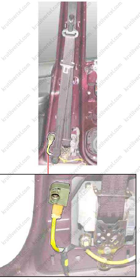 датчик потолочной подушки безопасности Ssang Yong Kyron с 2005 года, датчик потолочной подушки безопасности Ssang Yong Kyron 2 с 2005 года, датчик потолочной подушки безопасности Санг Йонг Кайрон 2 с 2005 года
