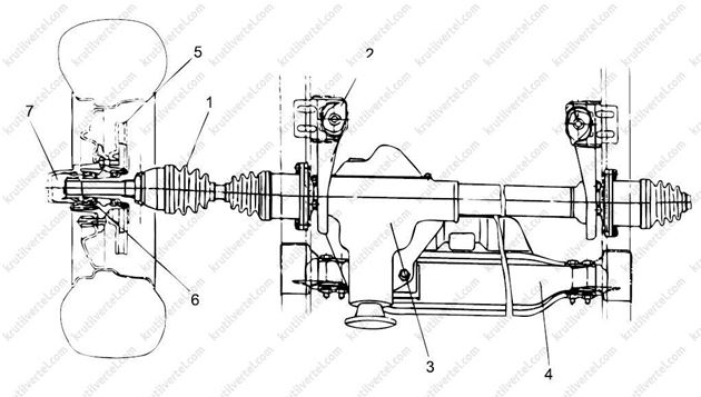 Передний мост нива схема