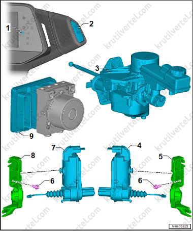 стояночная тормозная система Volkswagen ID4 с 2020 года, стояночная тормозная система Фольксваген АйДи4 с 2020 года