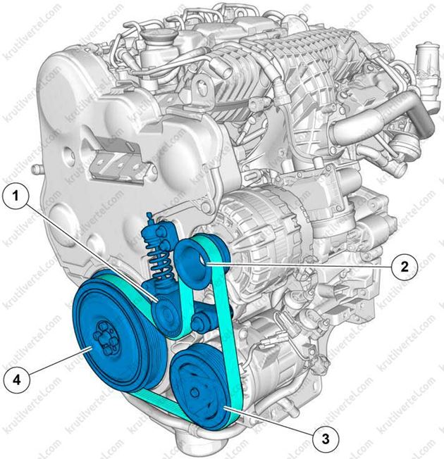 ремінь приводу допоміжних агрегатів Volvo XC40 з 2018 року, натягувач ременя приводу допоміжних агрегатів Вольво ІксЦ40 з 2018 року