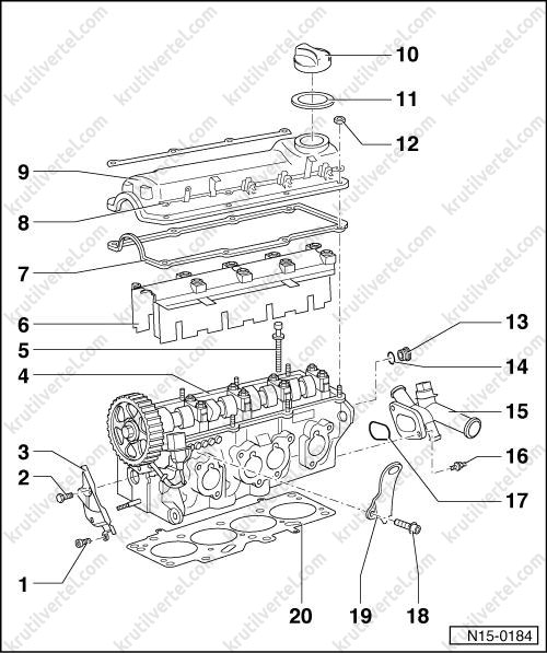 Пассат б3 момент затяжек. Болт крышки клапанов Volkswagen Bora 1.9 TDI 2002. Volkswagen Passat b5 устройство ГБЦ 6 цилиндров. Пассат б3 1.8 ГБЦ схема. Схема ГБЦ Пассат б5.
