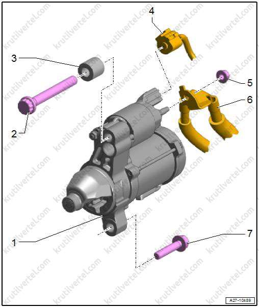 снятие и установка стартера Volkswagen Touareg с 2018 года, снятие и установка стартера Фольксваген Туарег с 2018 года