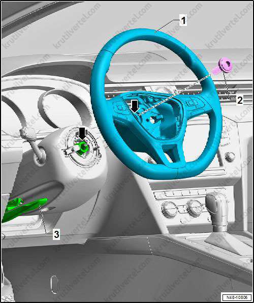 снятие и установка руля Volkswagen Touareg с 2018 года, снятие и установка руля Фольксваген Туарег с 2018 года