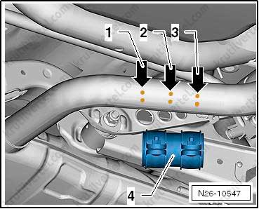 система випуску бензинових двигунів Volkswagen Touran з 2010 року, система випуску бензинових двигунів Cross Touran з 2010 року, система випуску бензинових двигунів Volkswagen Туран з 2010 року, система випуску бензинових двигунів Крос Туран з 2010 року